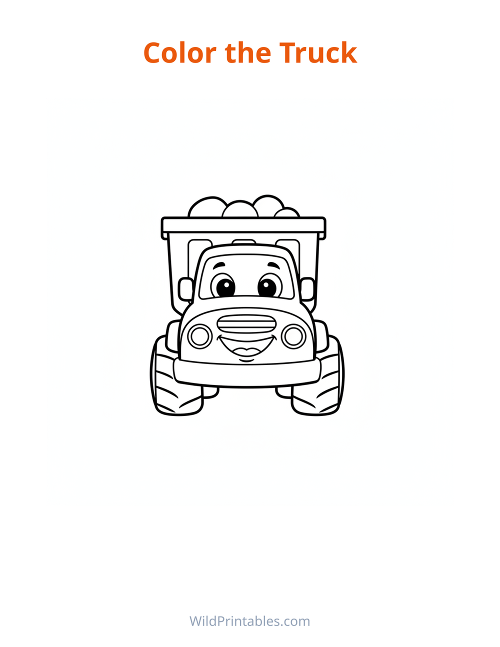 Truck Coloring Page — free printable coloring for kids
