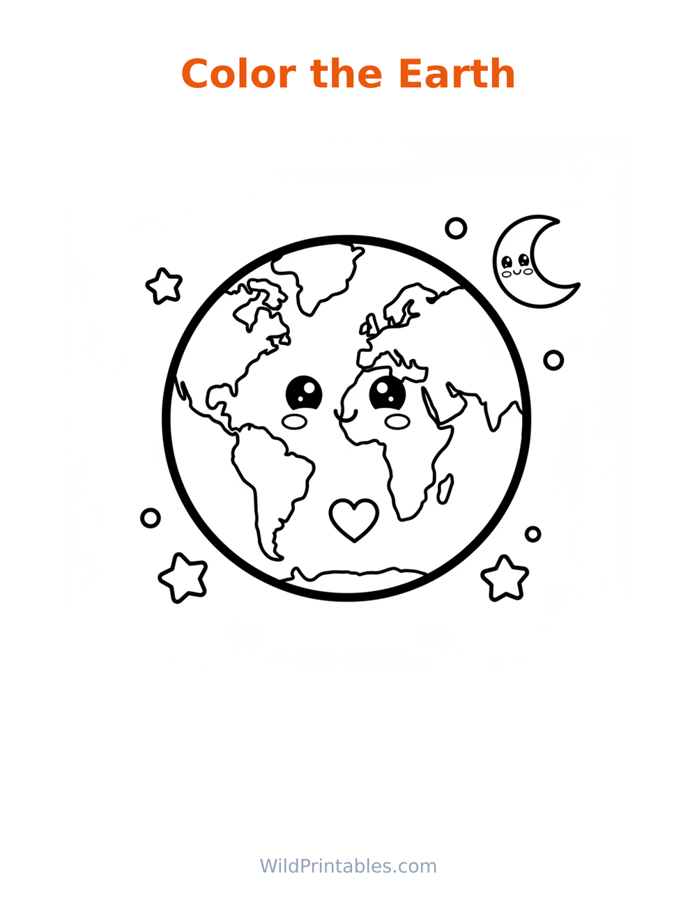 Earth Coloring Page — free printable coloring for kids