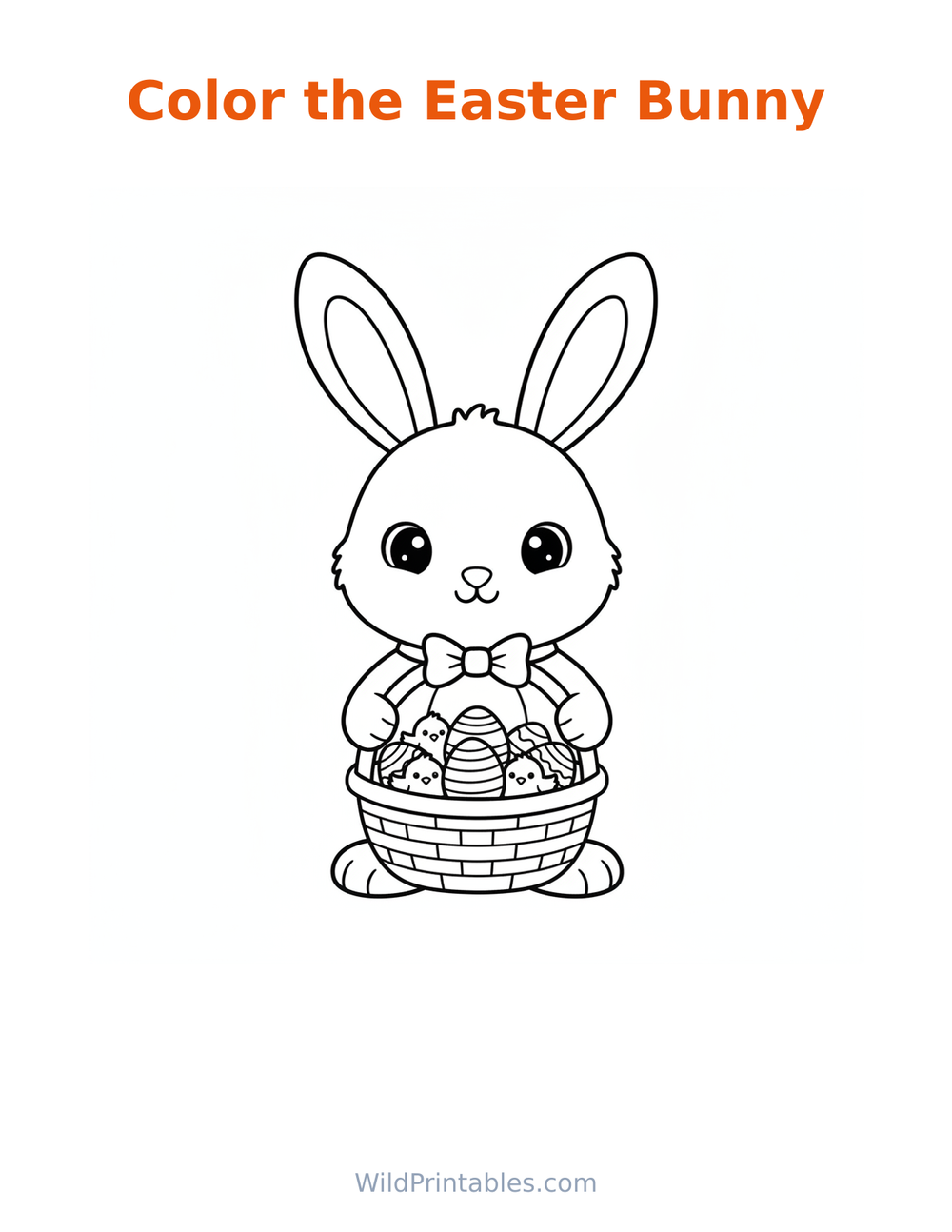 Easter Bunny Coloring Page — free printable coloring for kids