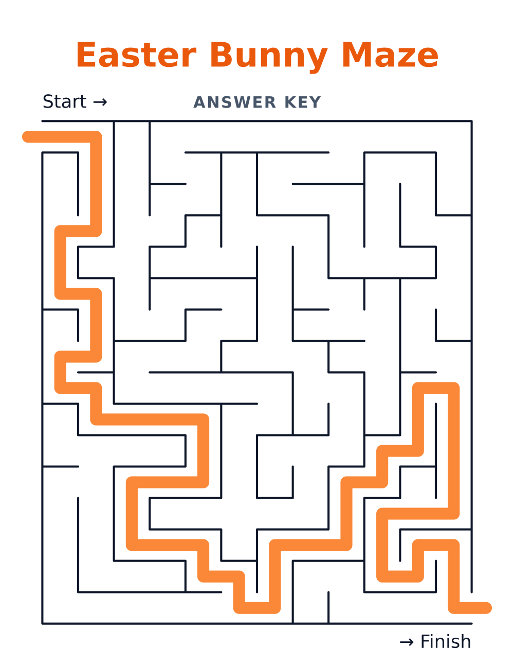 Easter Bunny Maze — answer key