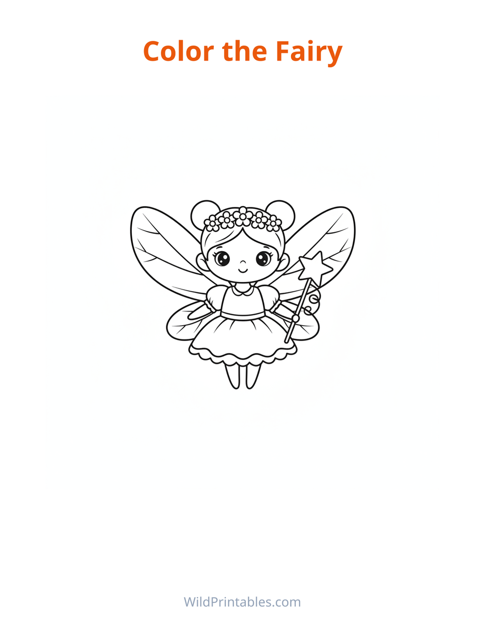 Fairy Coloring Page — free printable coloring for kids