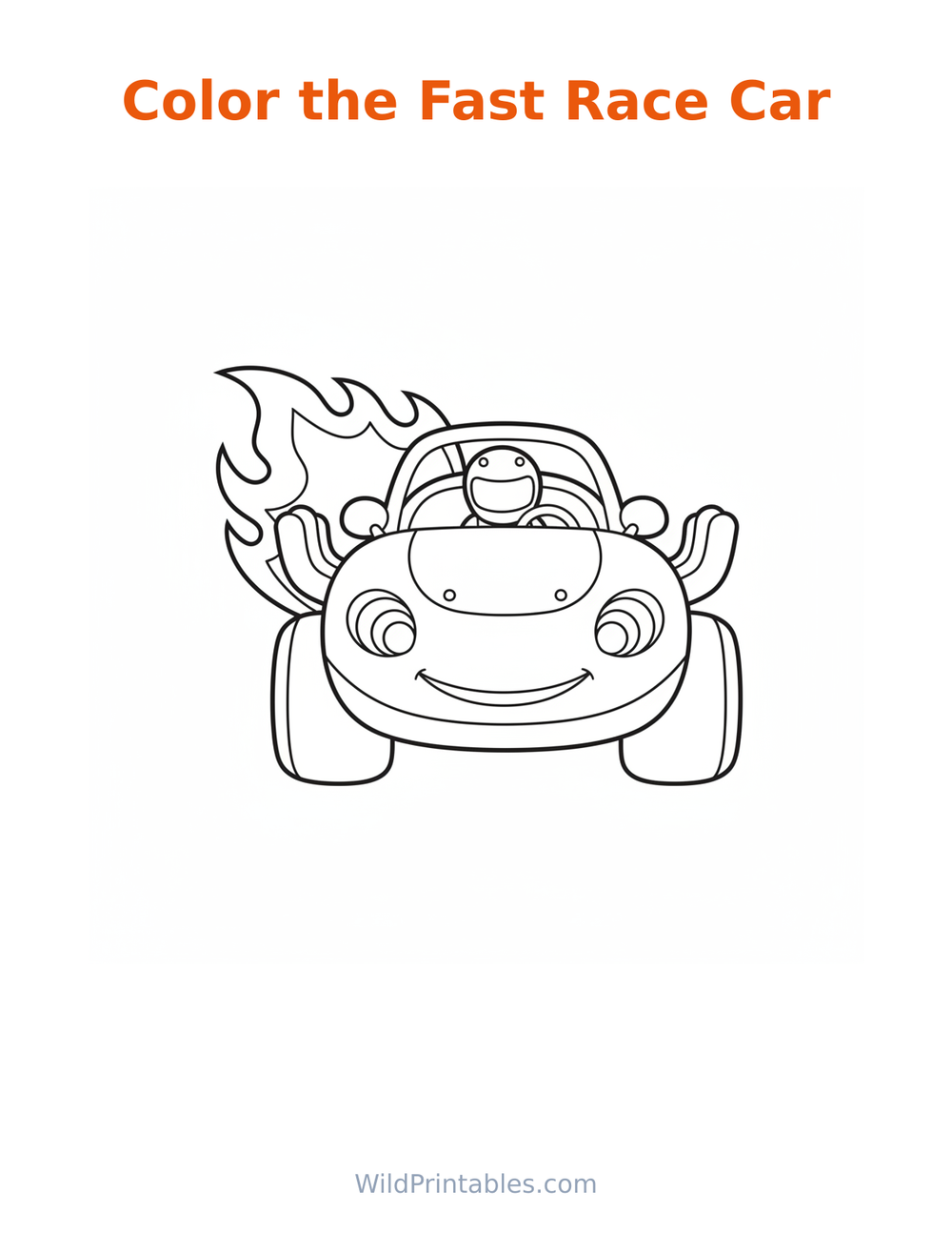 Fast Race Car Coloring Page — free printable coloring for kids