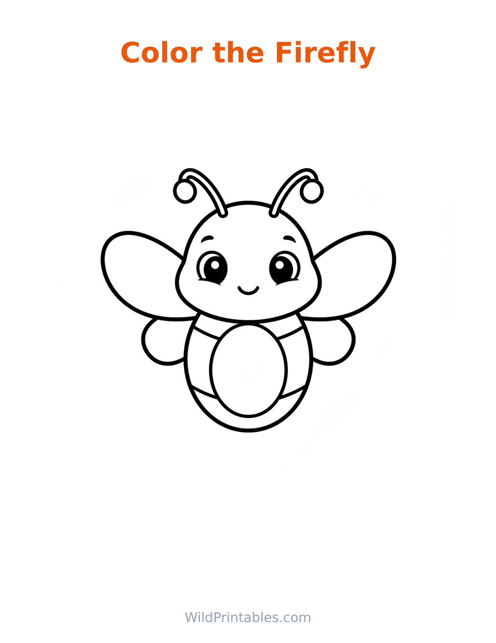 Firefly Coloring Page — free printable coloring for kids