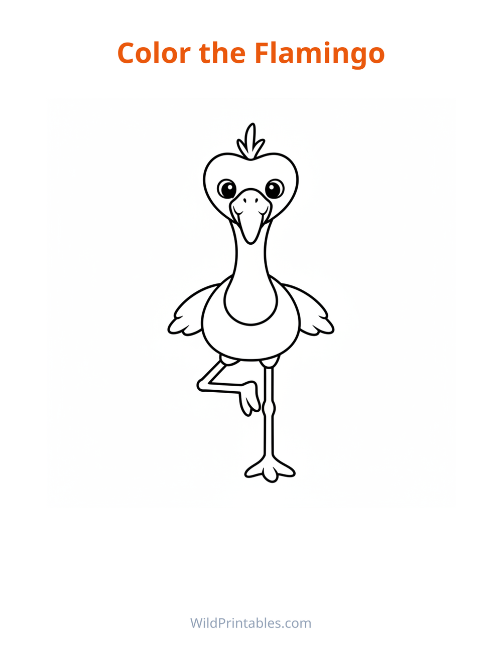Flamingo Coloring Page — free printable coloring for kids