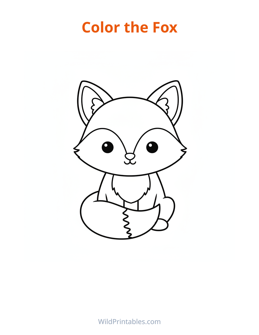 Fox Coloring Page — free printable coloring for kids