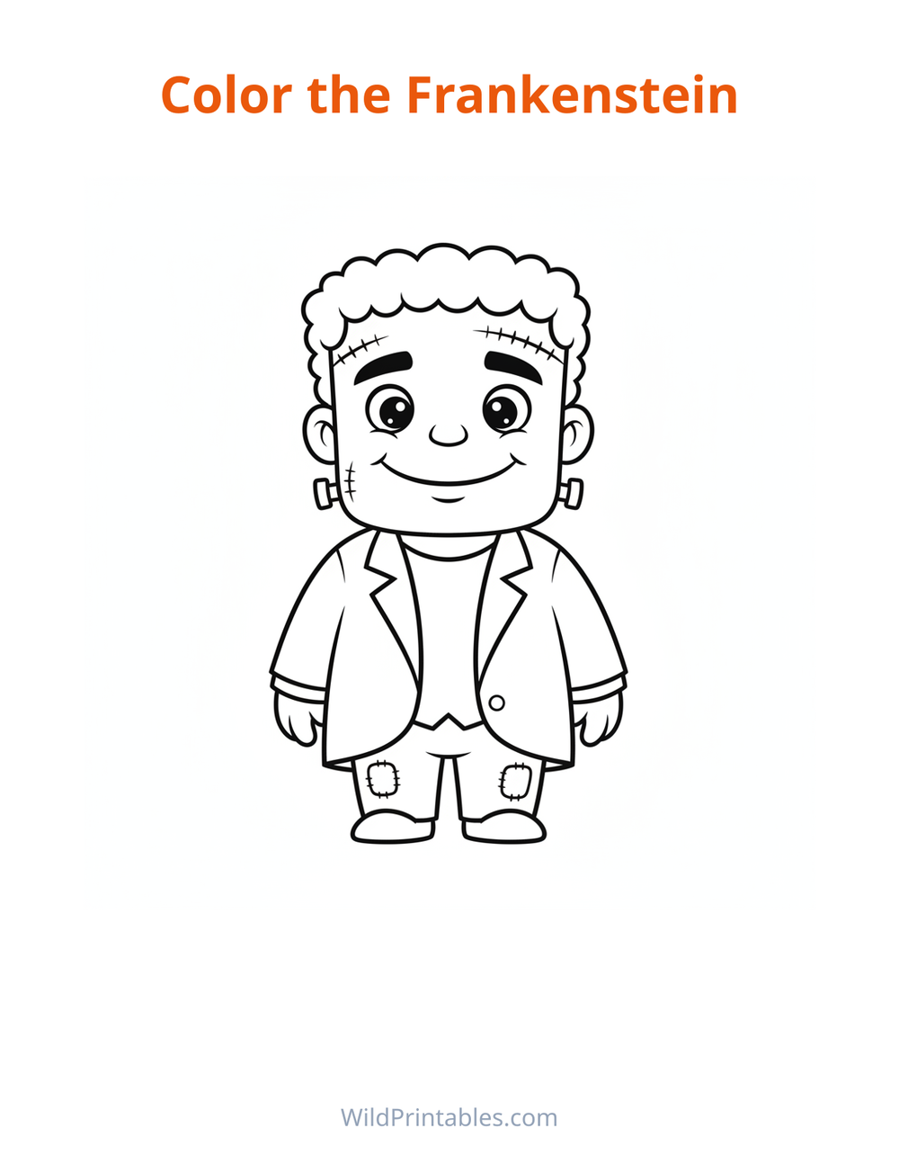 Frankenstein Coloring Page — free printable coloring for kids
