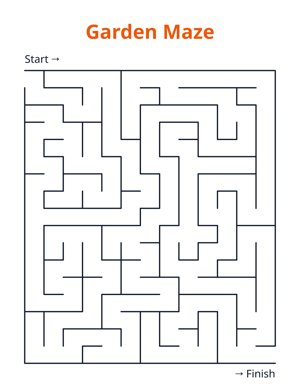 Garden Maze — free printable maze for kids