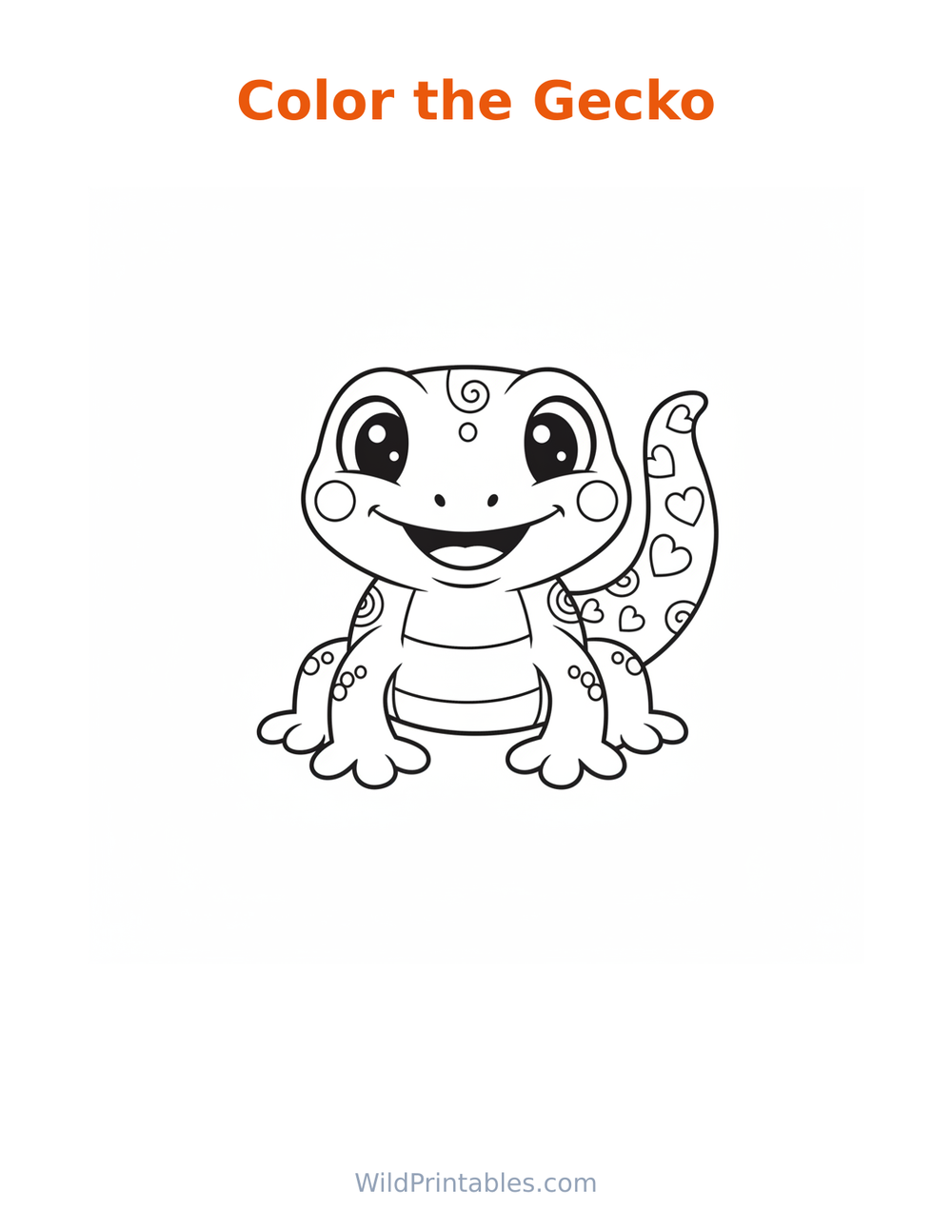 Gecko Coloring Page — free printable coloring for kids