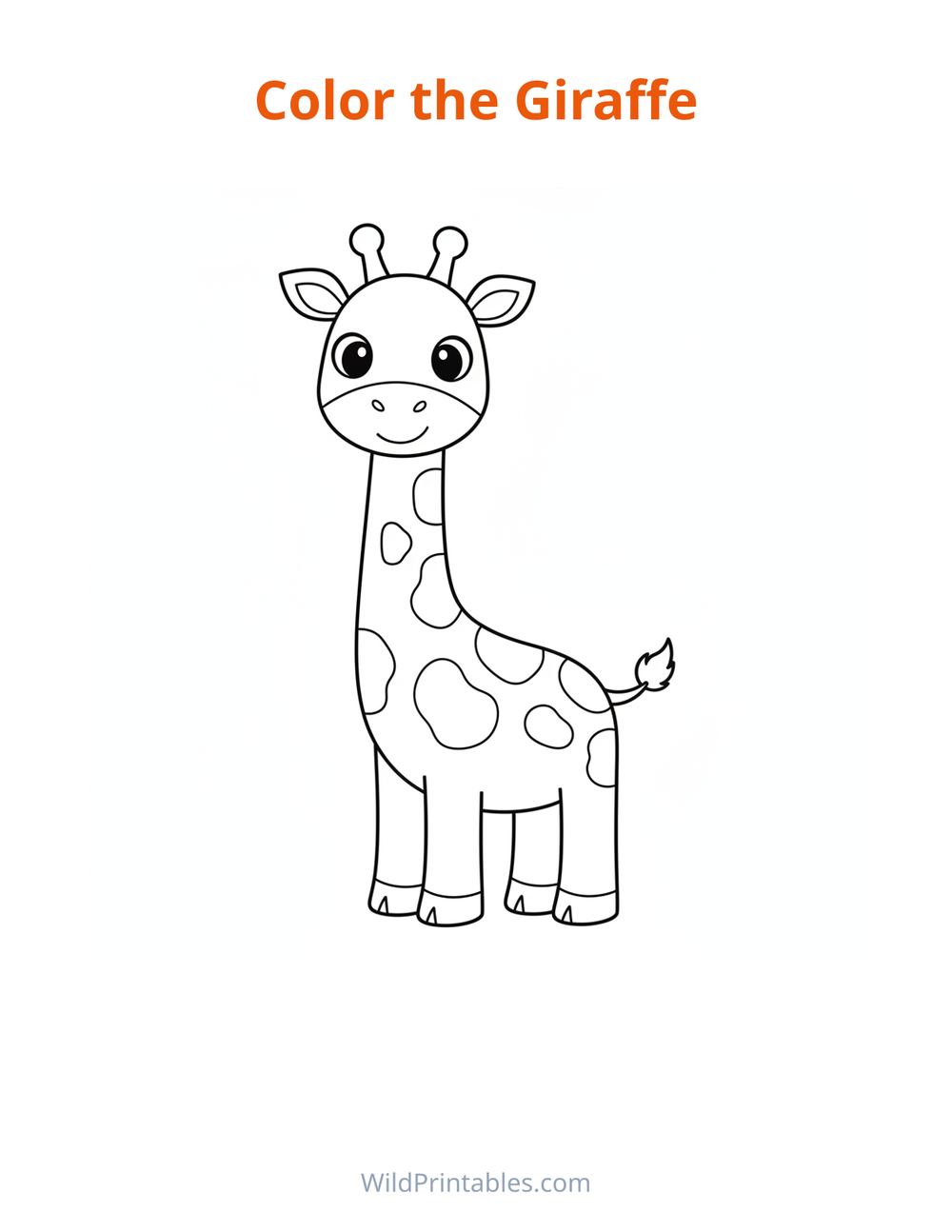 Giraffe Coloring Page — free printable coloring for kids