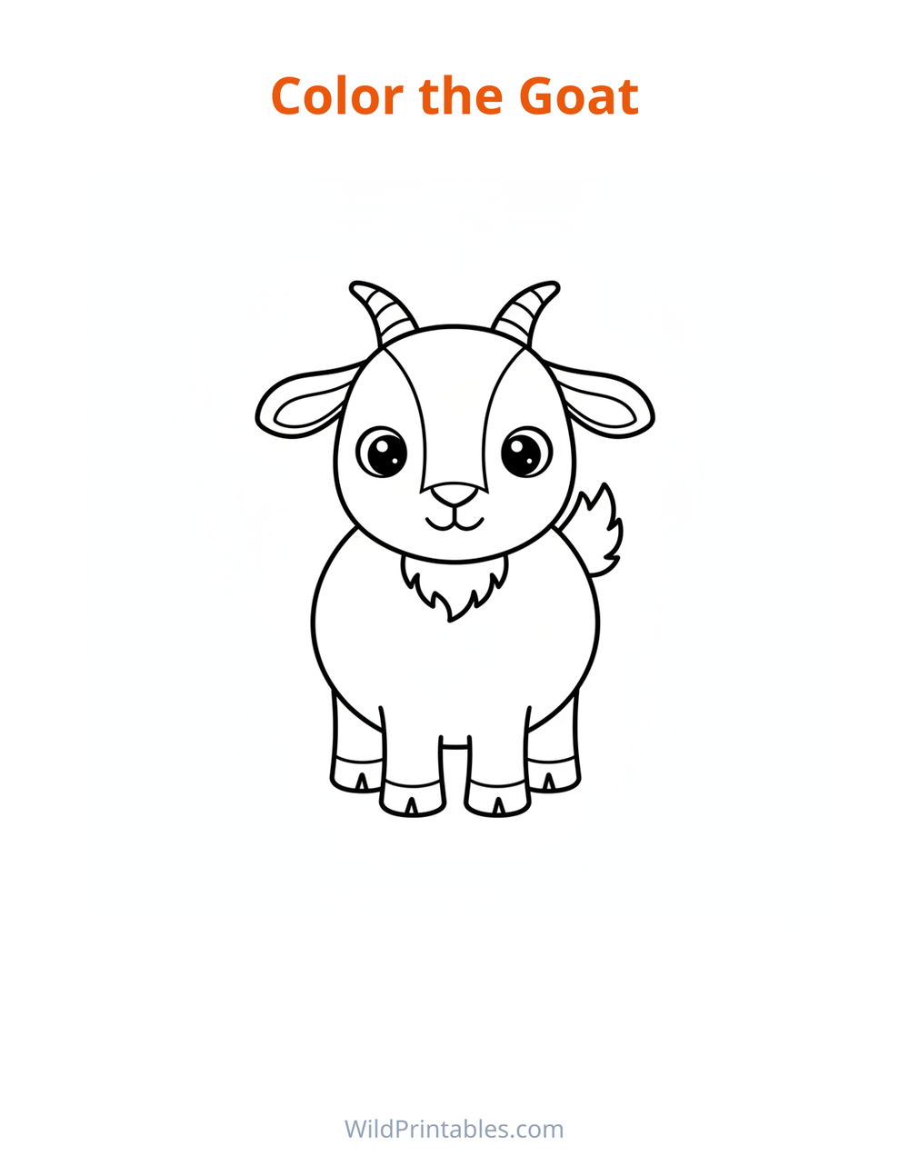 Goat Coloring Page — free printable coloring for kids