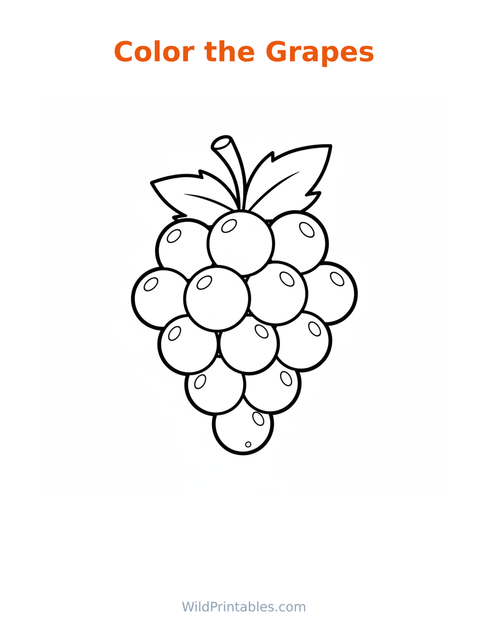 Grapes Coloring Page — free printable coloring for kids
