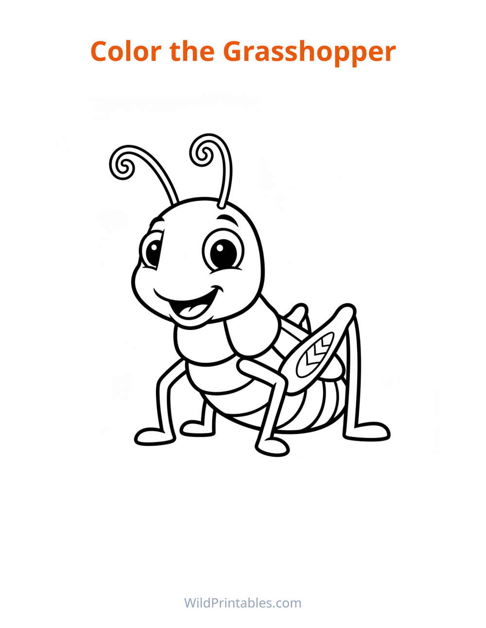 Grasshopper Coloring Page — free printable coloring for kids
