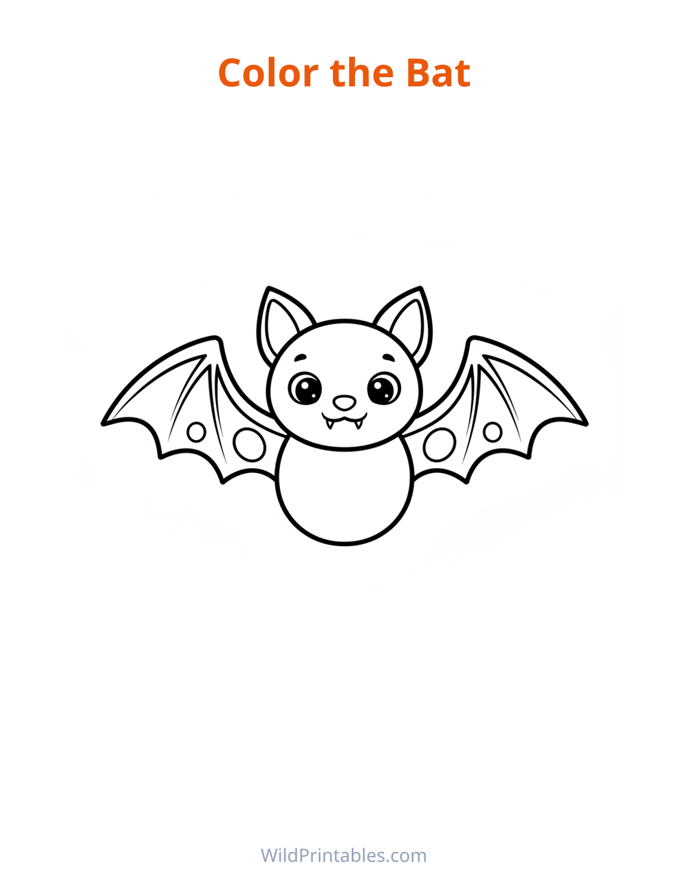 Halloween Bat Coloring Page — free printable coloring for kids