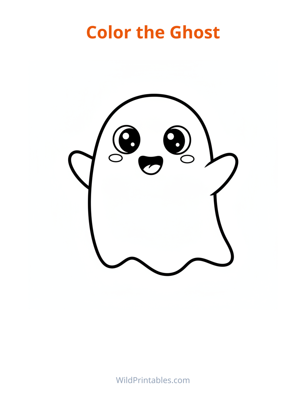 Halloween Ghost Coloring Page — free printable coloring for kids