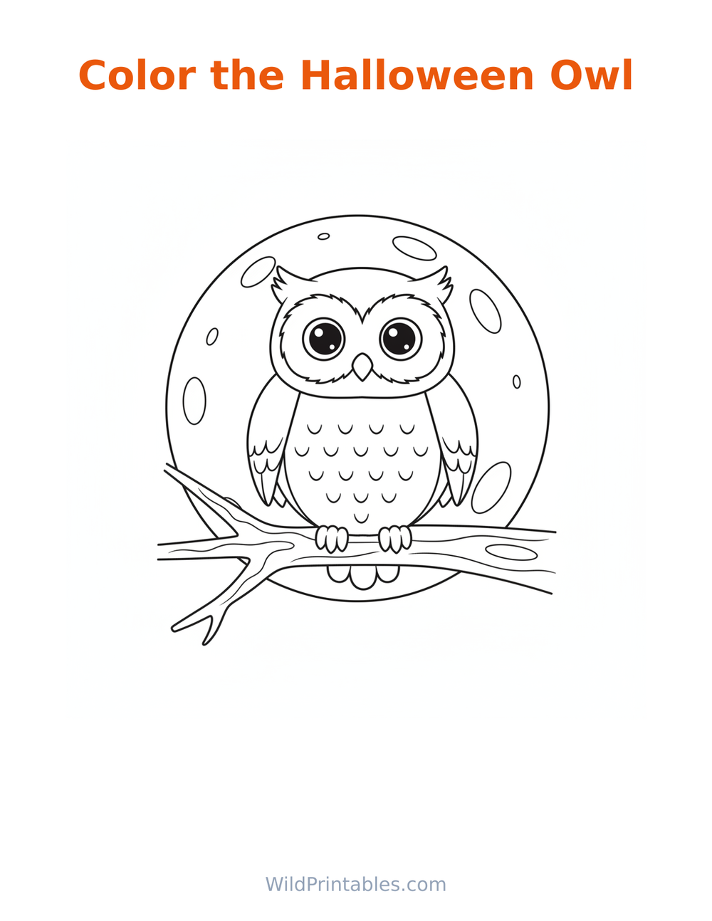 Halloween Owl Coloring Page — free printable coloring for kids to print and color at home