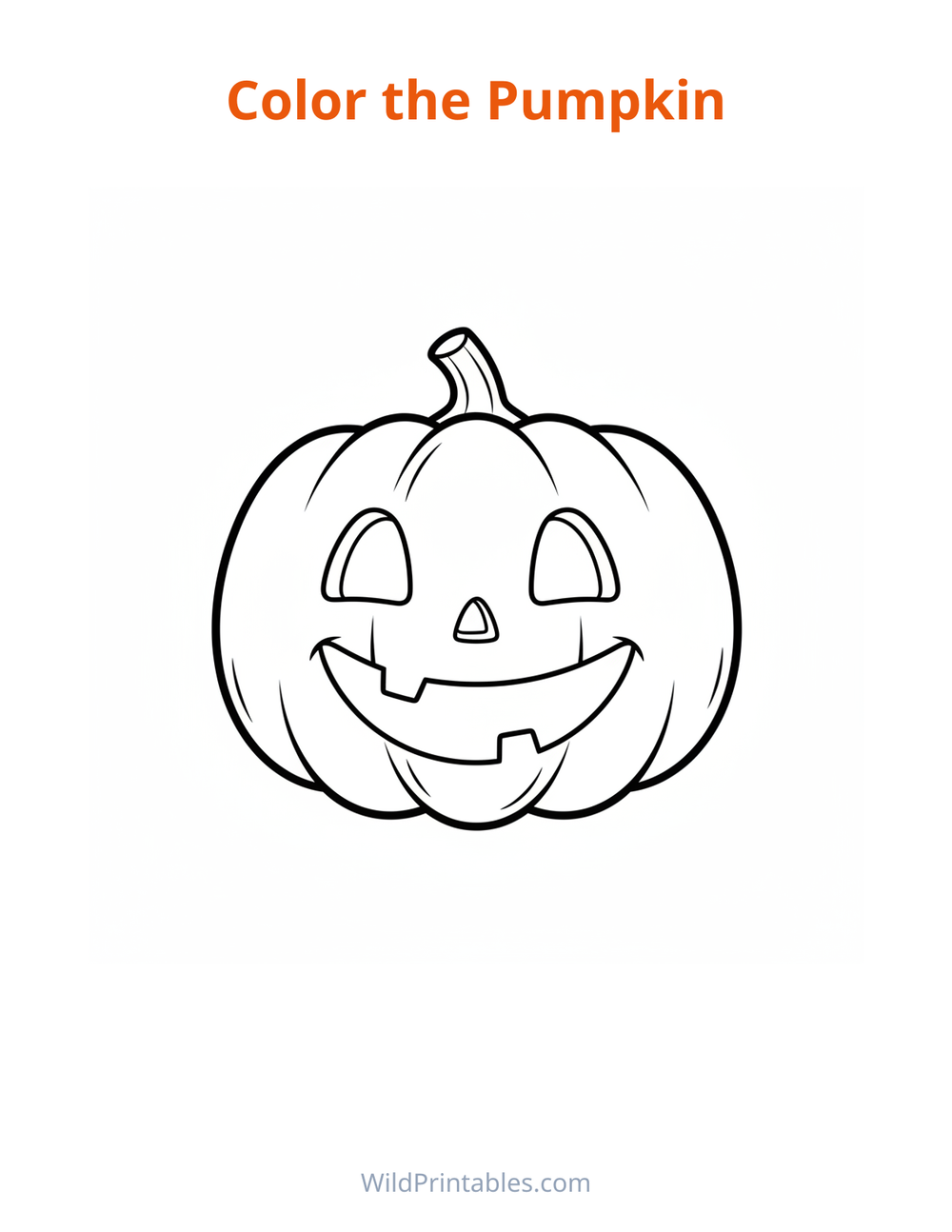 Halloween Pumpkin Coloring Page — free printable coloring for kids