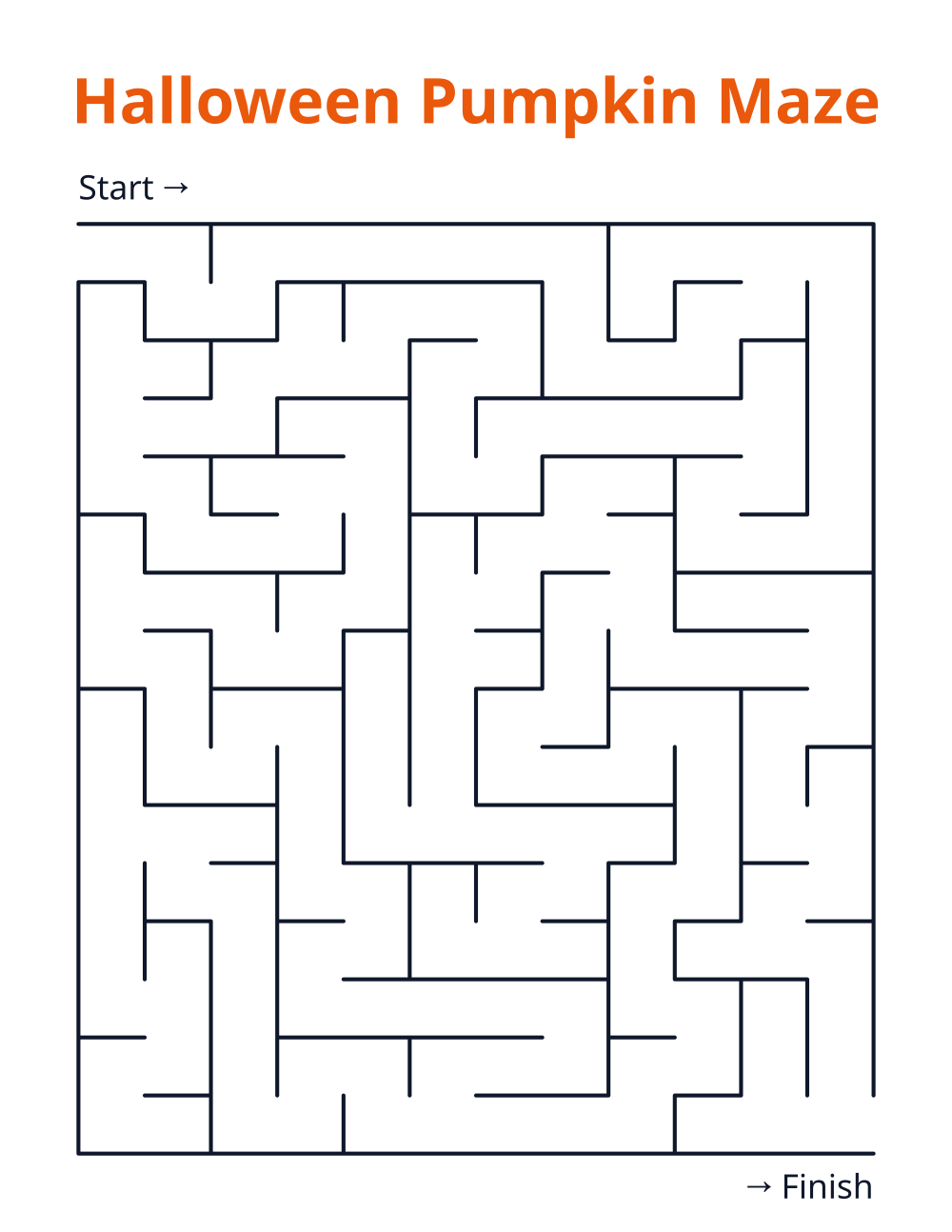 Halloween Pumpkin Maze — free printable maze for kids