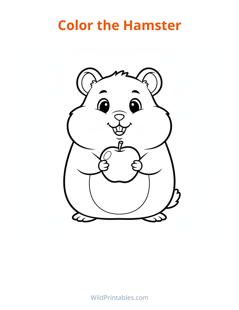 Hamster Coloring Page — free printable coloring for kids to print and color at home