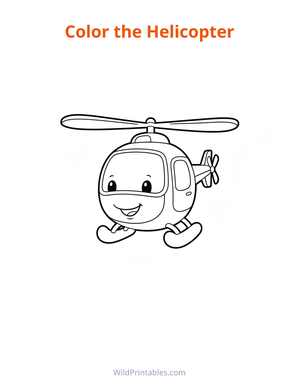 Helicopter Coloring Page — free printable coloring for kids