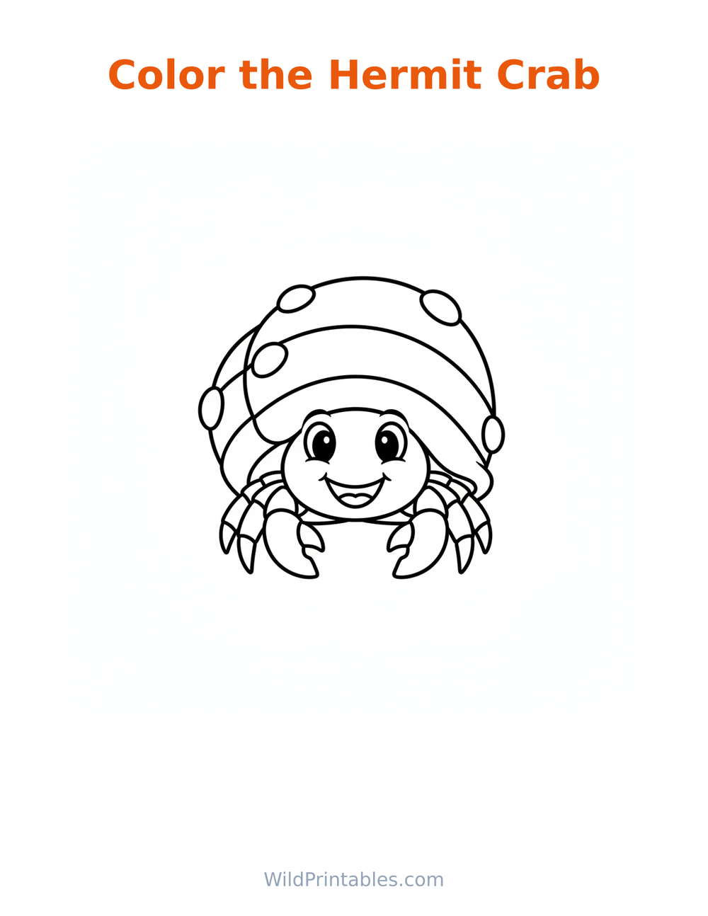 Hermit Crab Coloring Page — free printable coloring for kids