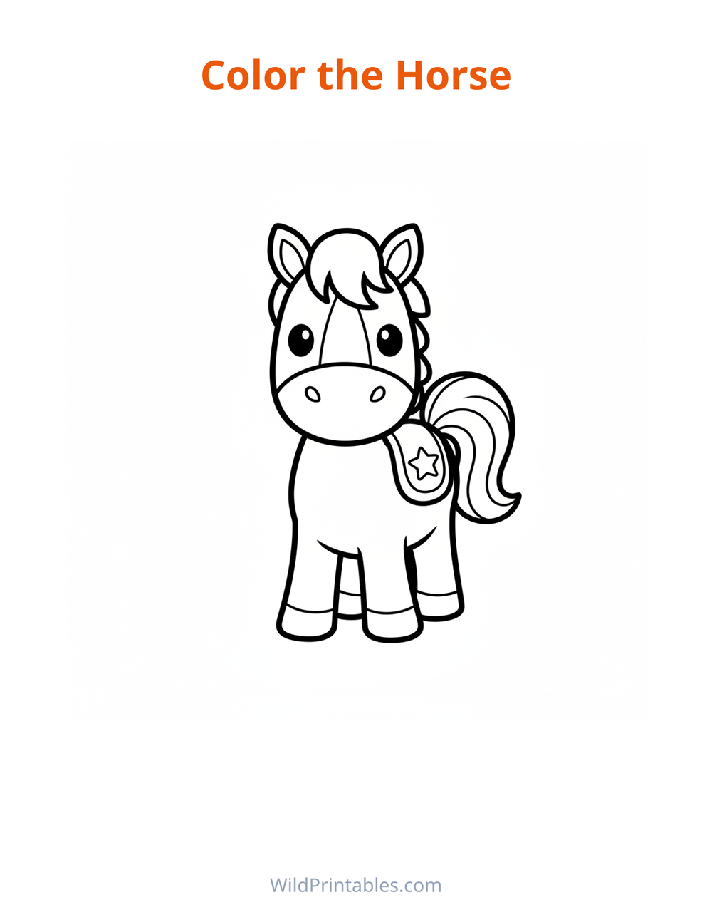 Horse Coloring Page — free printable coloring for kids