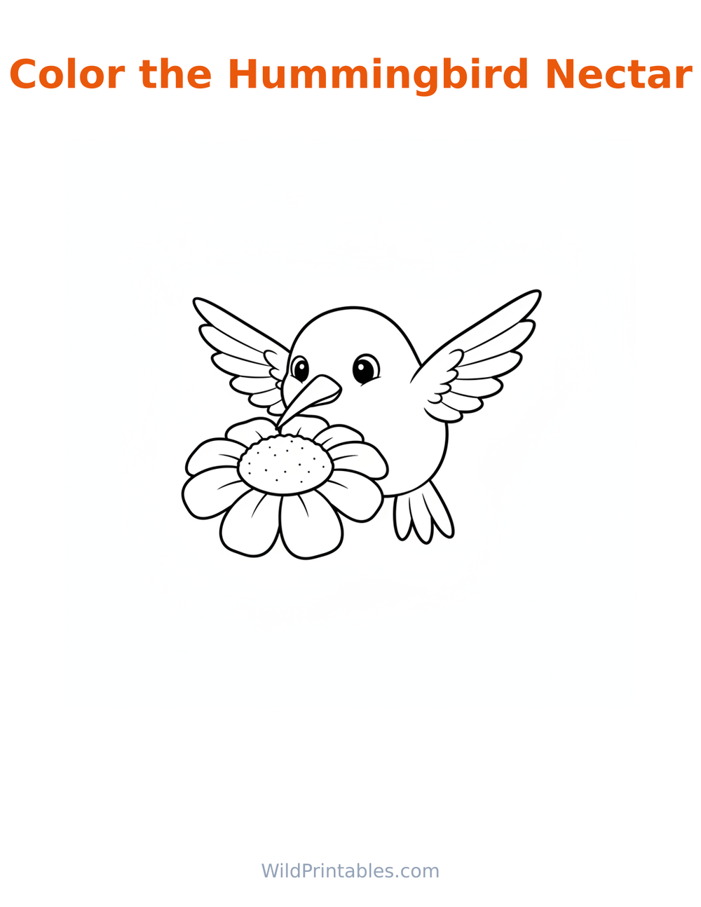 Hummingbird Nectar Coloring Page — free printable coloring for kids