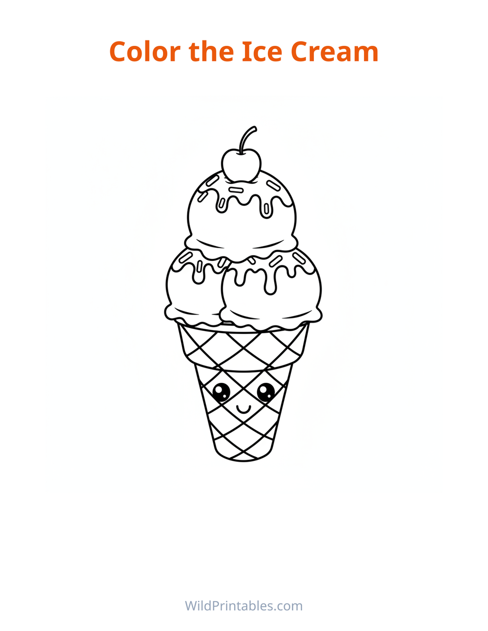 Ice Cream Coloring Page — free printable coloring for kids