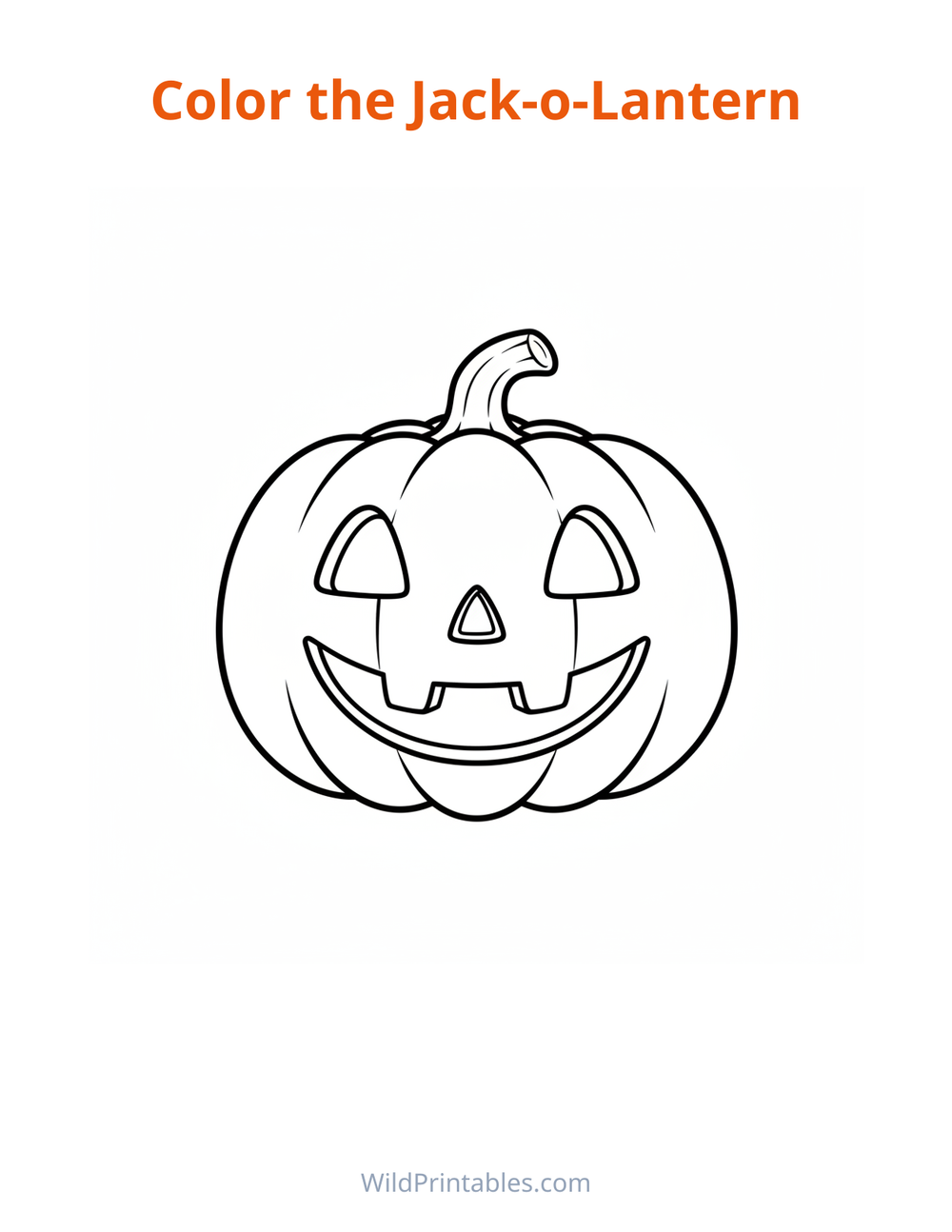 Jack-o-Lantern Coloring Page — free printable coloring for kids