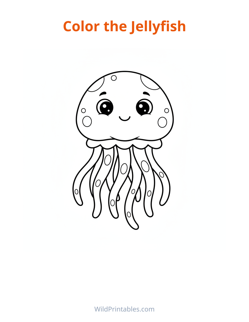 Jellyfish Coloring Page — free printable coloring for kids