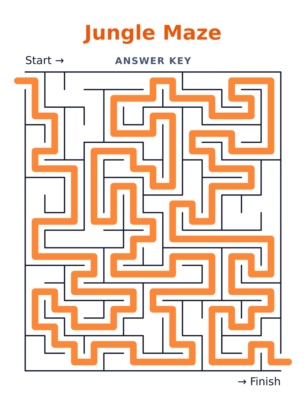 Jungle Maze — answer key