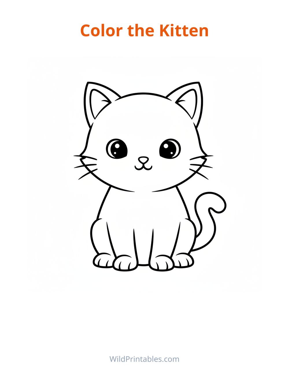 Kitten Coloring Page — free printable coloring for kids