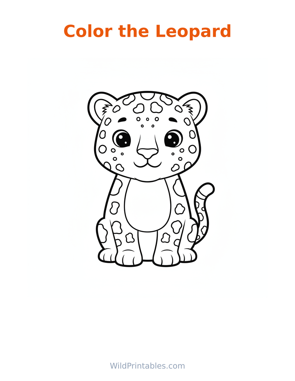 Leopard Coloring Page — free printable coloring for kids
