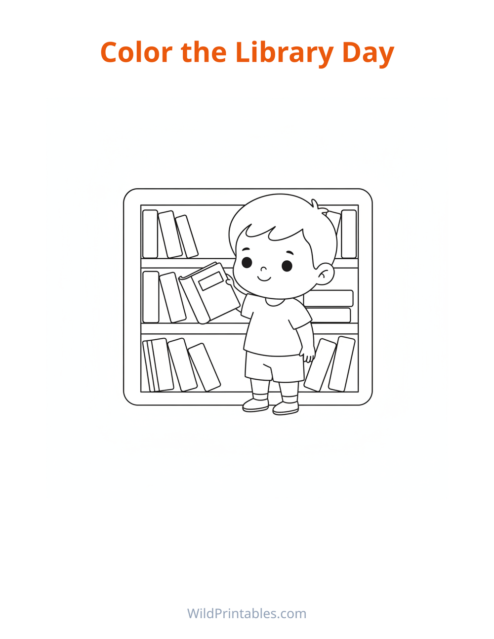 Library Day Coloring Page — free printable coloring for kids