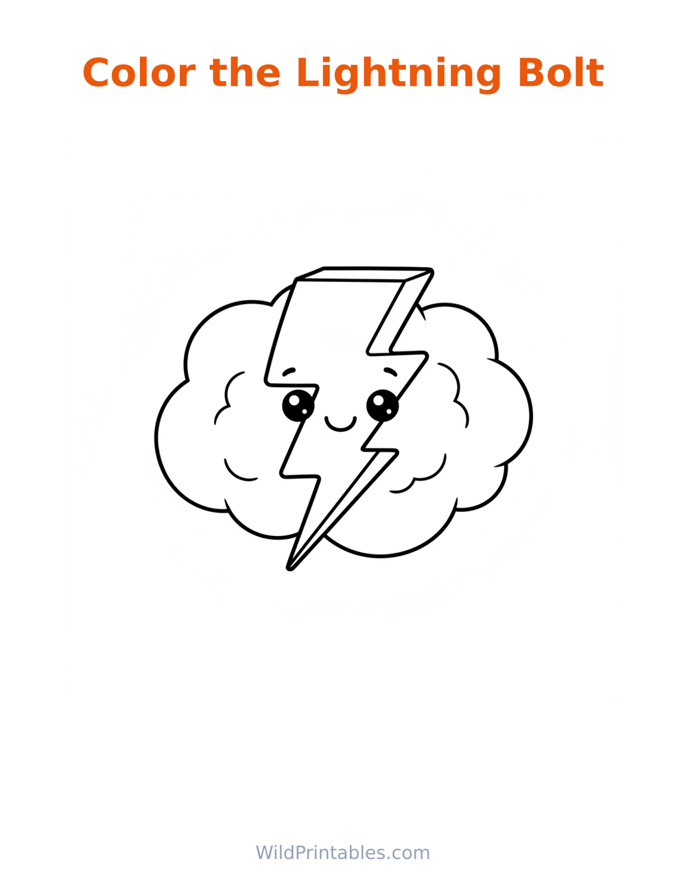 Lightning Bolt Coloring Page — free printable coloring for kids