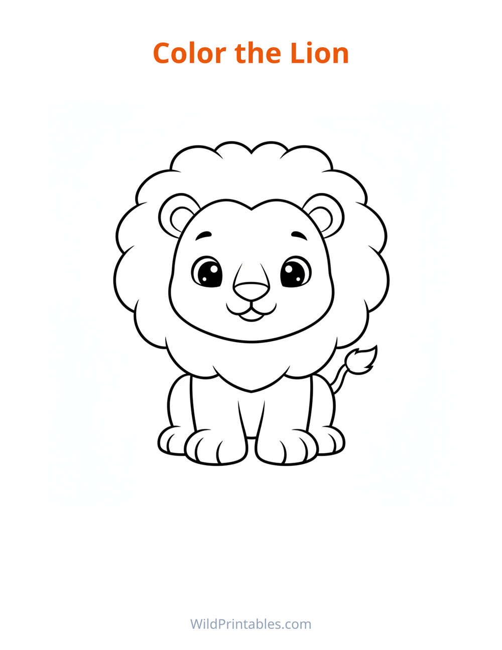 Lion Coloring Page — free printable coloring for kids