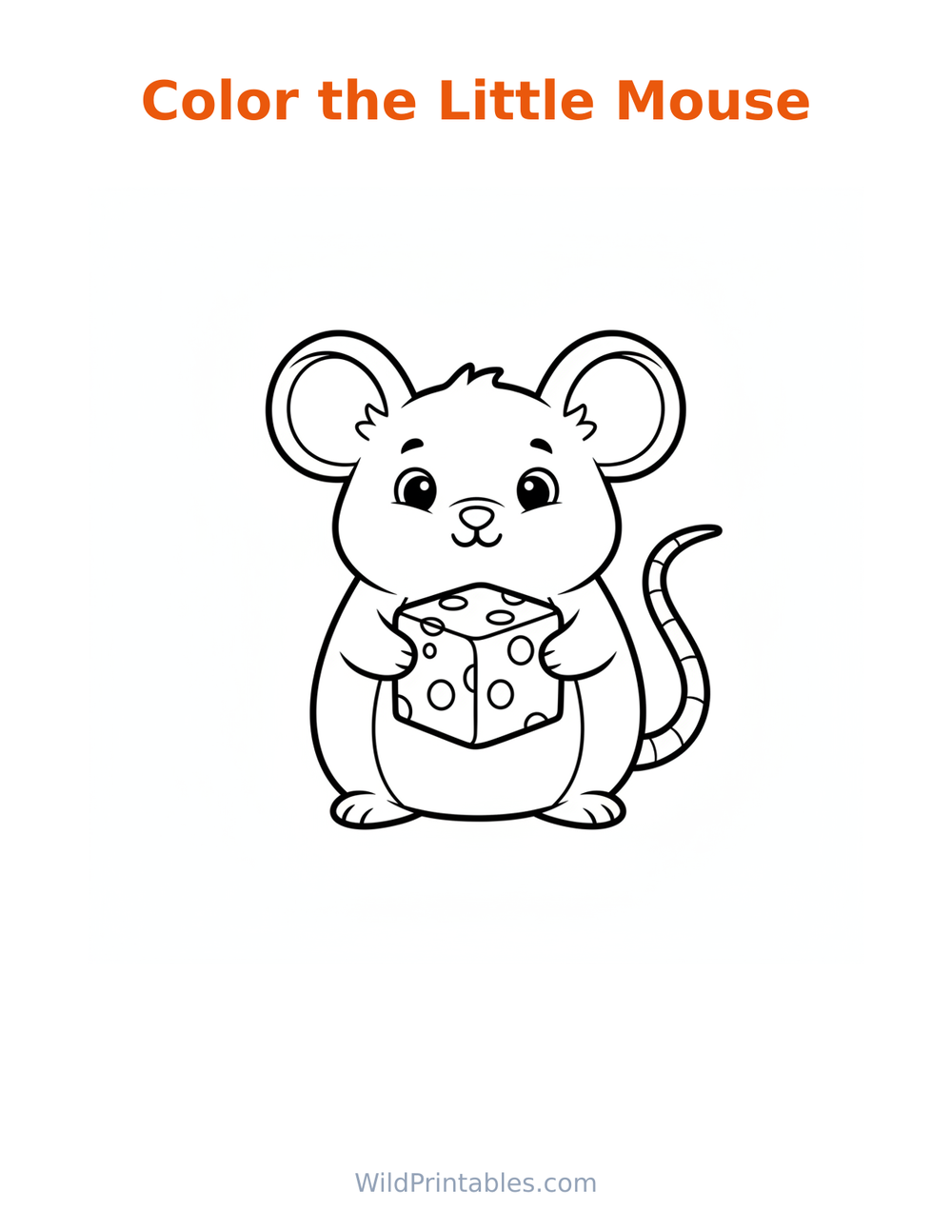 Little Mouse Coloring Page — free printable coloring for kids