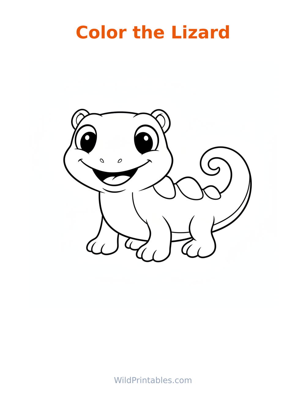 Lizard Coloring Page — free printable coloring for kids to print and color at home