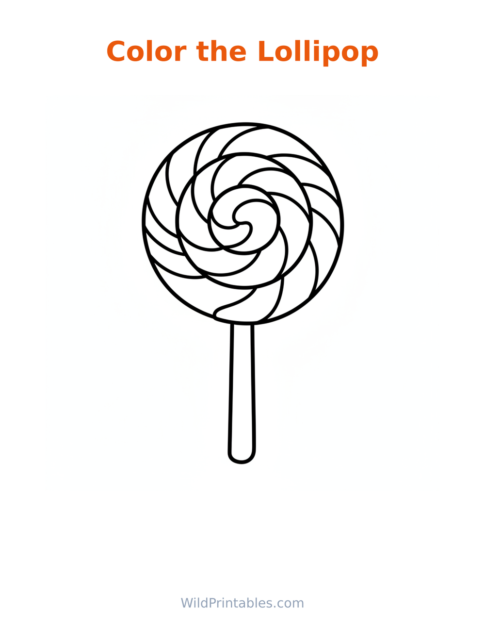 Lollipop Coloring Page — free printable coloring for kids