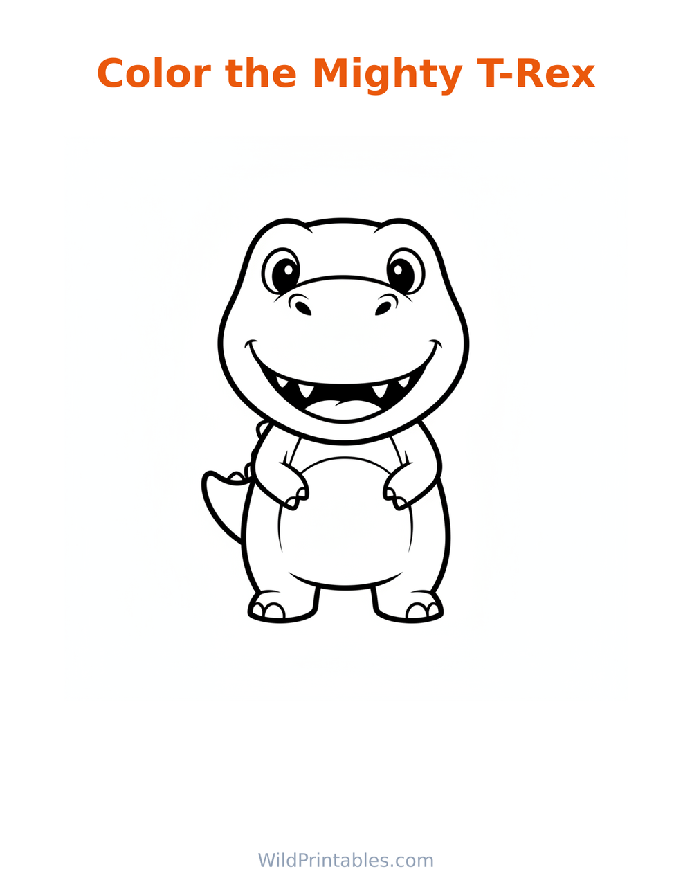 Mighty T-Rex Coloring Page — free printable coloring for kids