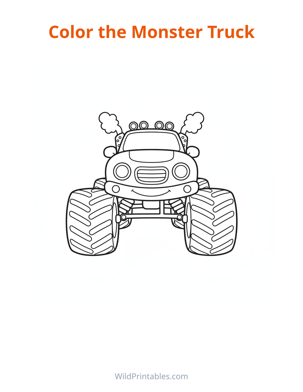 Monster Truck Coloring Page — free printable coloring for kids