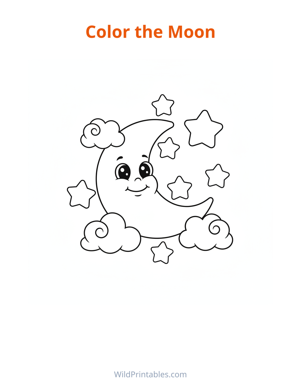 Moon Coloring Page — free printable coloring for kids
