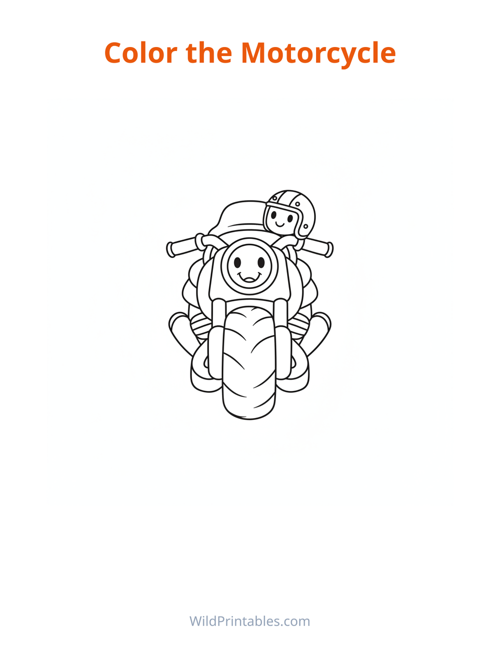 Motorcycle Coloring Page — free printable coloring for kids
