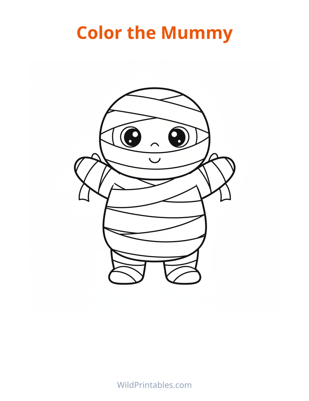 Mummy Coloring Page — free printable coloring for kids to print and color at home