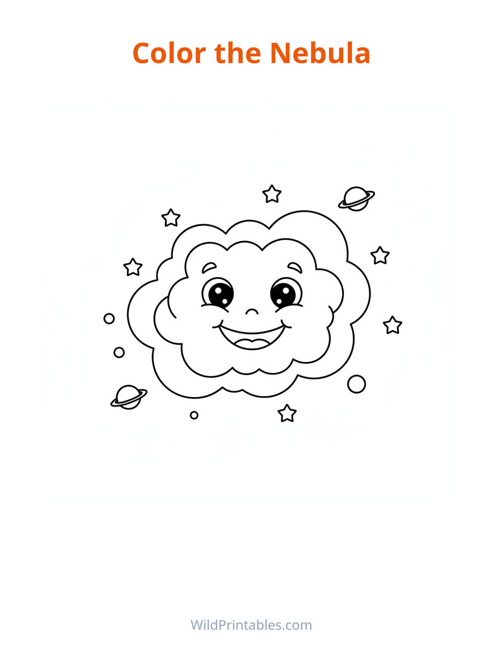 Nebula Coloring Page — free printable coloring for kids to print and color at home