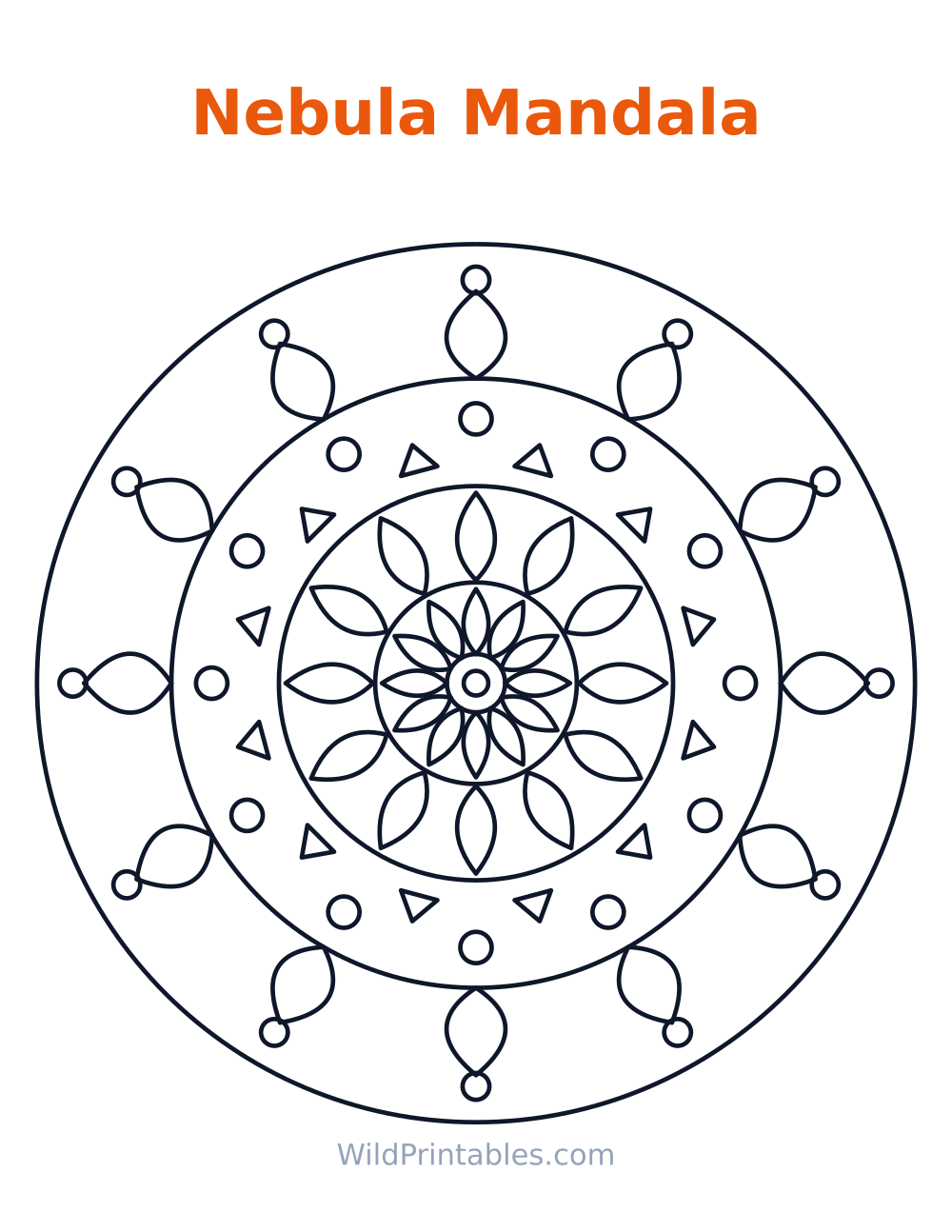 Nebula Mandala — free printable mandala for kids