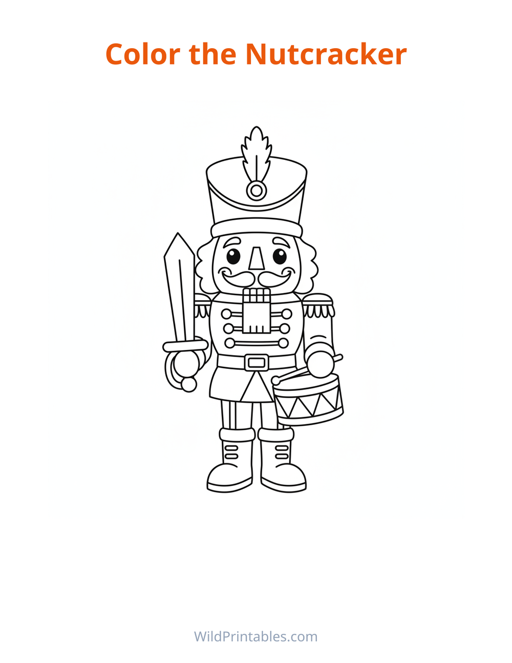Nutcracker Coloring Page — free printable coloring for kids
