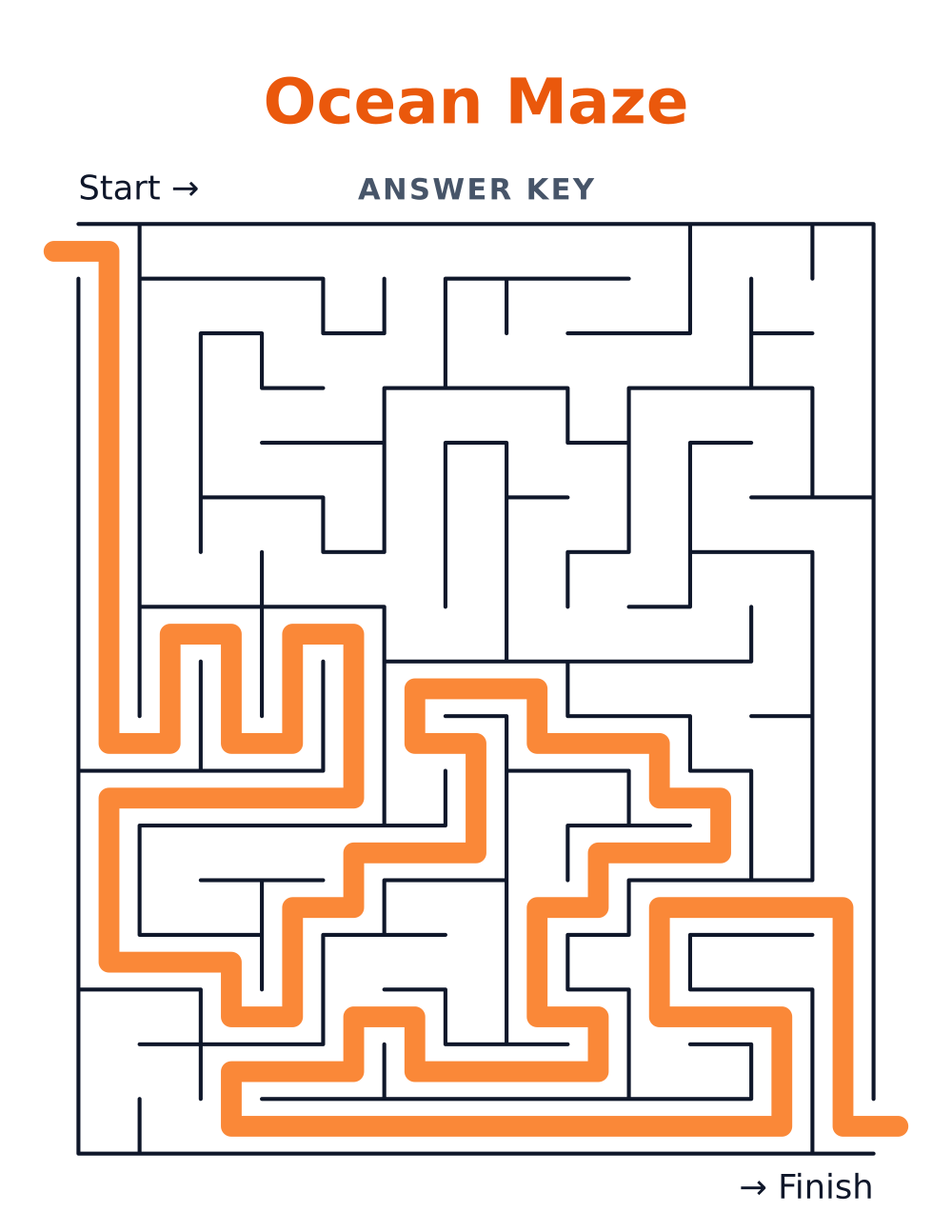 Ocean Maze — answer key