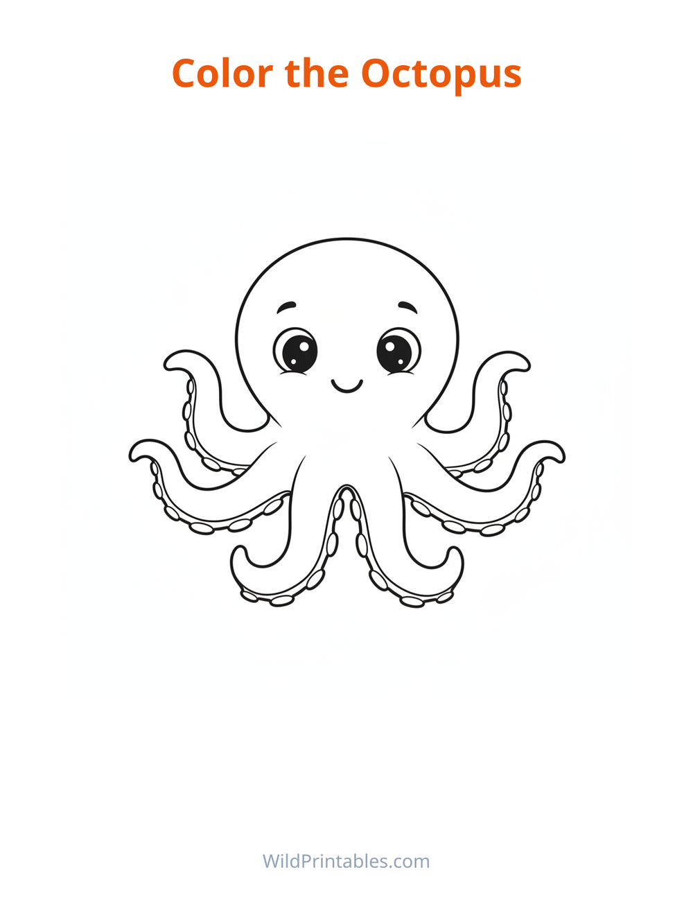 Octopus Coloring Page — free printable coloring for kids