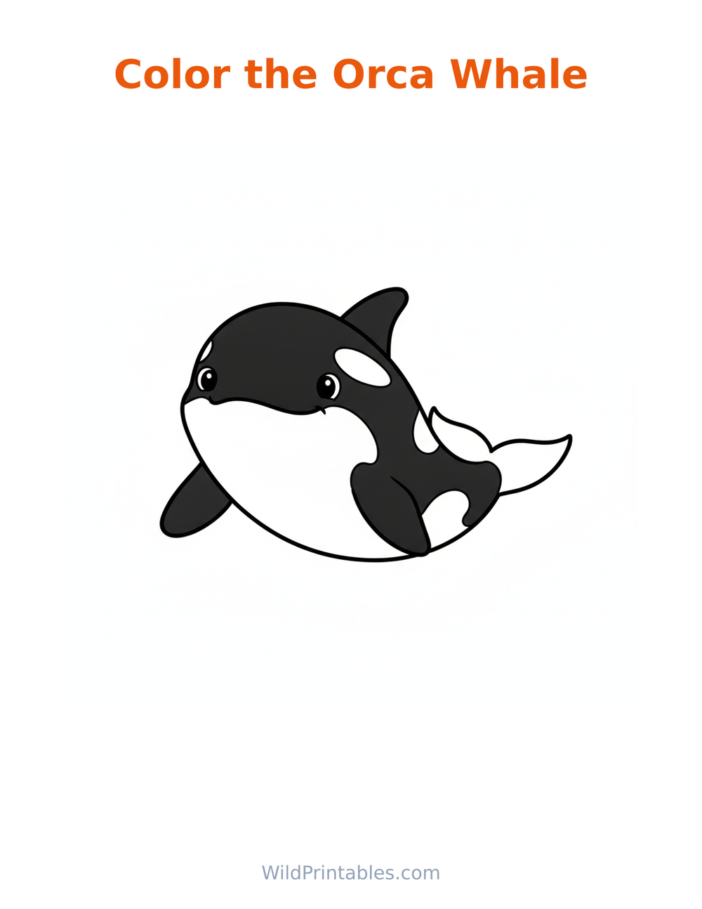 Orca Whale Coloring Page — free printable coloring for kids