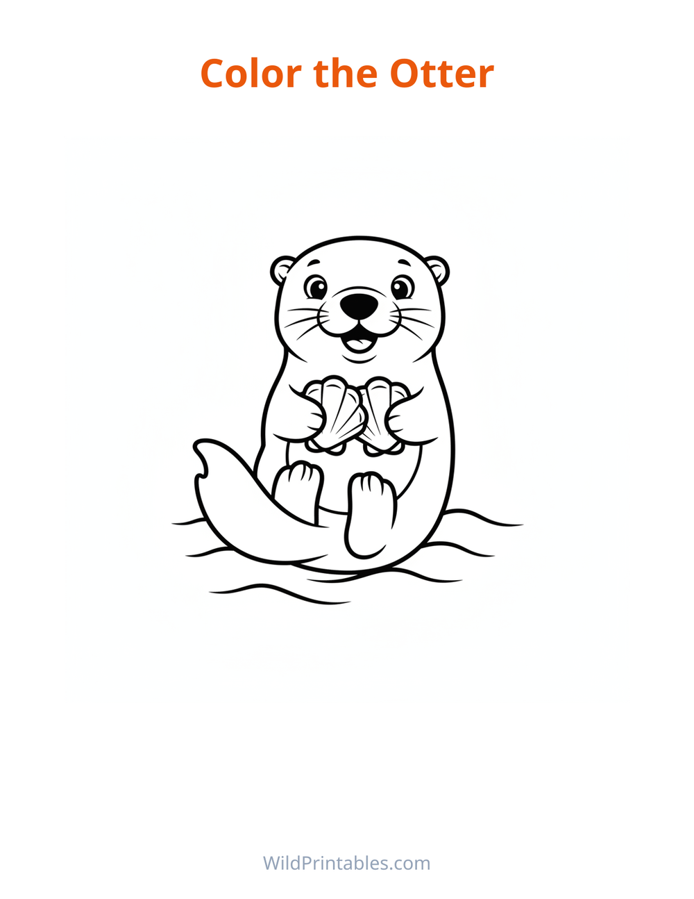 Otter Coloring Page — free printable coloring for kids to print and color at home